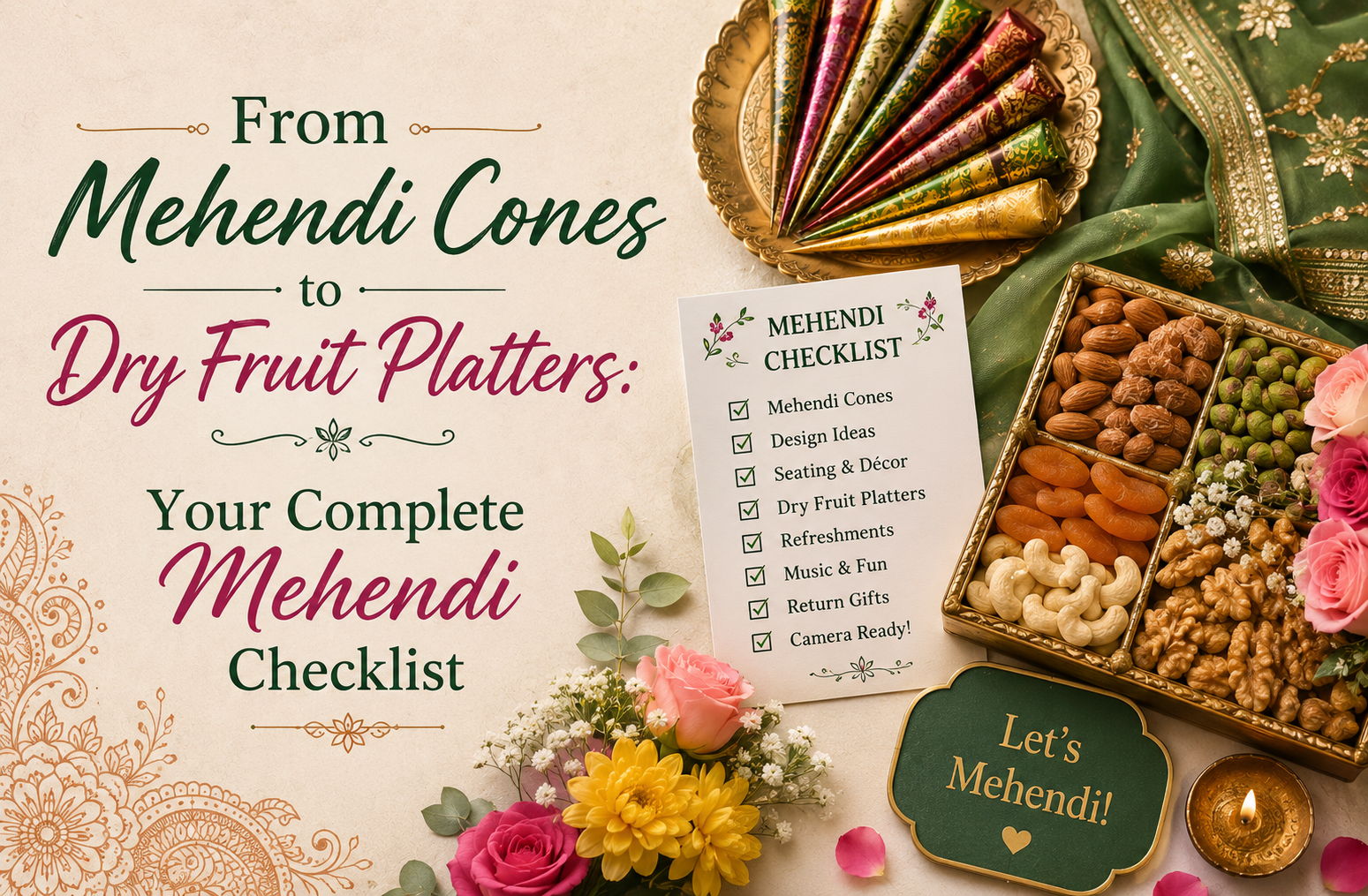 From Mehendi Cones to Dry Fruit Platters: Your Complete Mehendi Checklist